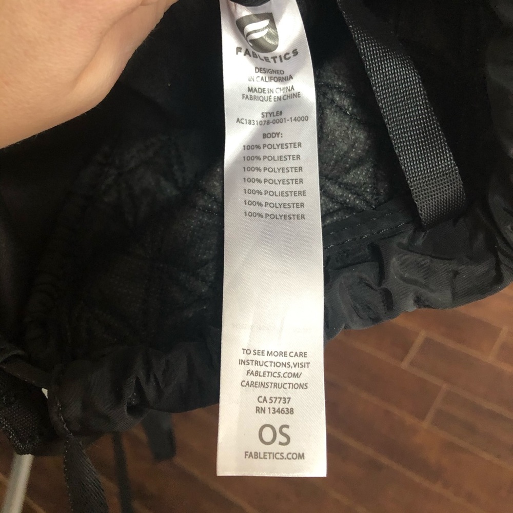 (Fabletics) Black Drawstring Athletic Bag - image 5